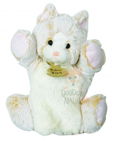  marionnette zanimoos chat blanc beige rose 